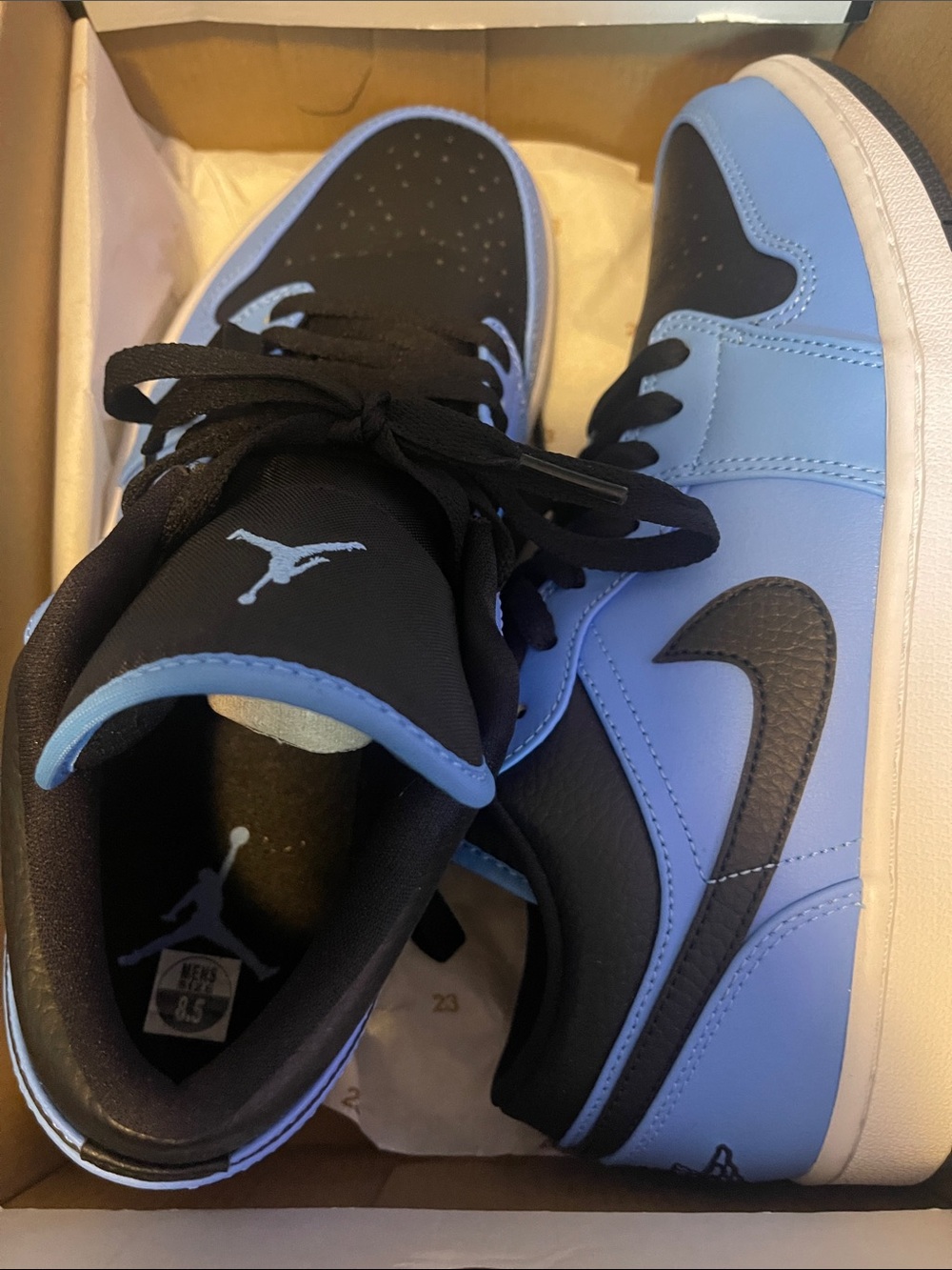 Nike Air Jordan 1 Low Men's Sneakers - Black & University Blue